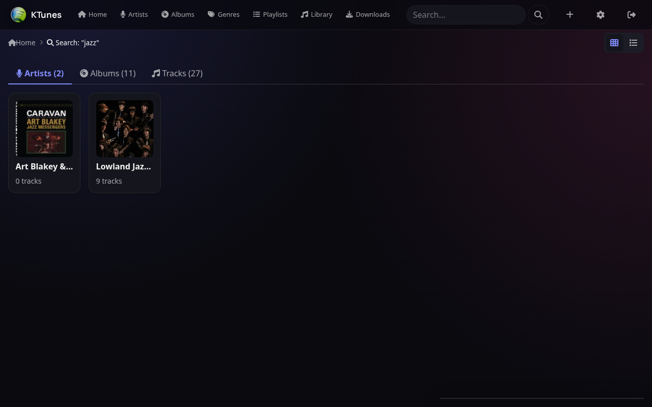 KTunes search results